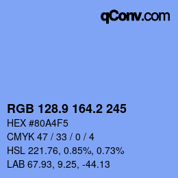 Color code: RGB 128.9 164.2 245 | qconv.com
