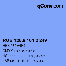 カラーコード: RGB 128.9 164.2 249 | qconv.com