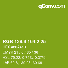 カラーコード: RGB 128.9 164.2 25 | qconv.com
