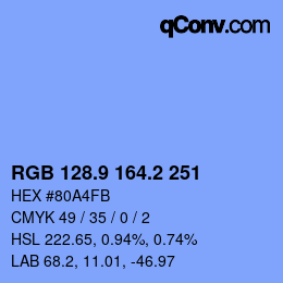 Color code: RGB 128.9 164.2 251 | qconv.com