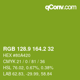 カラーコード: RGB 128.9 164.2 32 | qconv.com