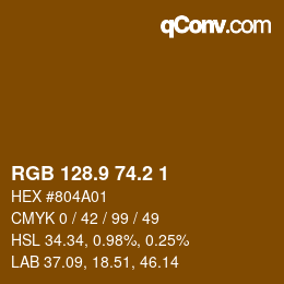 Color code: RGB 128.9 74.2 1 | qconv.com