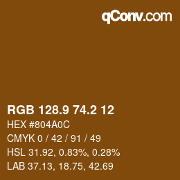 Color code: RGB 128.9 74.2 12 | qconv.com