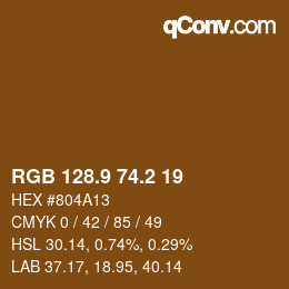 Color code: RGB 128.9 74.2 19 | qconv.com