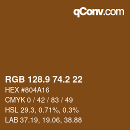 Color code: RGB 128.9 74.2 22 | qconv.com
