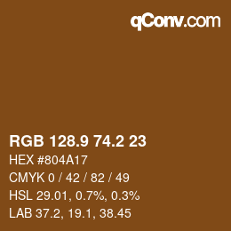 カラーコード: RGB 128.9 74.2 23 | qconv.com