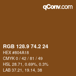 Color code: RGB 128.9 74.2 24 | qconv.com