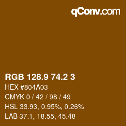 カラーコード: RGB 128.9 74.2 3 | qconv.com