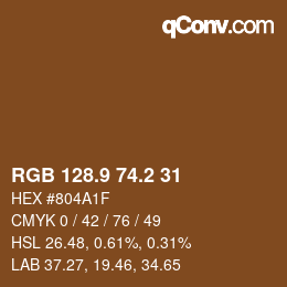 Color code: RGB 128.9 74.2 31 | qconv.com