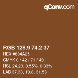 Color code: RGB 128.9 74.2 37 | qconv.com