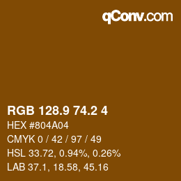 Color code: RGB 128.9 74.2 4 | qconv.com