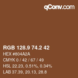 Color code: RGB 128.9 74.2 42 | qconv.com