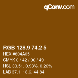 Color code: RGB 128.9 74.2 5 | qconv.com
