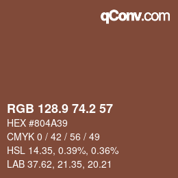 Color code: RGB 128.9 74.2 57 | qconv.com