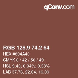 Color code: RGB 128.9 74.2 64 | qconv.com