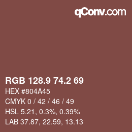 Color code: RGB 128.9 74.2 69 | qconv.com