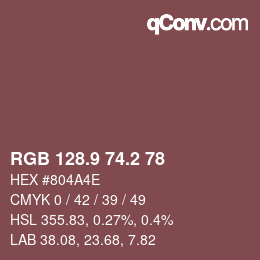 Color code: RGB 128.9 74.2 78 | qconv.com