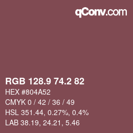 Color code: RGB 128.9 74.2 82 | qconv.com