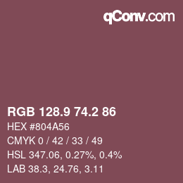 Color code: RGB 128.9 74.2 86 | qconv.com