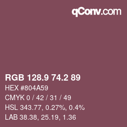 カラーコード: RGB 128.9 74.2 89 | qconv.com