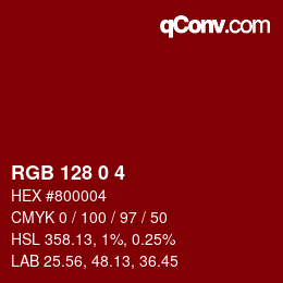 颜色代码: RGB 128 0 4 | qconv.com