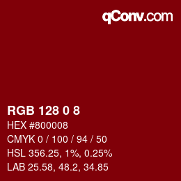 カラーコード: RGB 128 0 8 | qconv.com