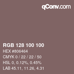 Color code: RGB 128 100 100 | qconv.com