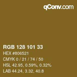 Color code: RGB 128 101 33 | qconv.com
