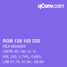 Color code: RGB 128 102 232 | qconv.com