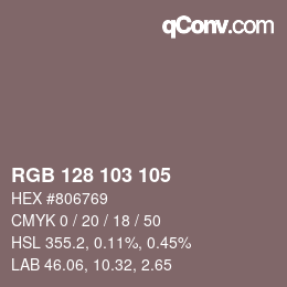 カラーコード: RGB 128 103 105 | qconv.com