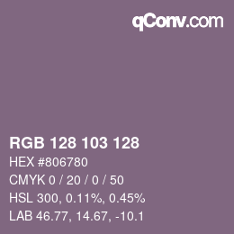 Farbcode: RGB 128 103 128 | qconv.com