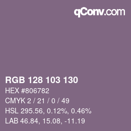 カラーコード: RGB 128 103 130 | qconv.com