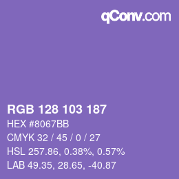 Color code: RGB 128 103 187 | qconv.com