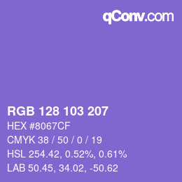 Color code: RGB 128 103 207 | qconv.com
