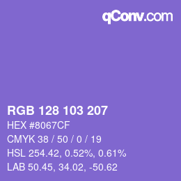 Código de color: RGB 128 103 207 | qconv.com