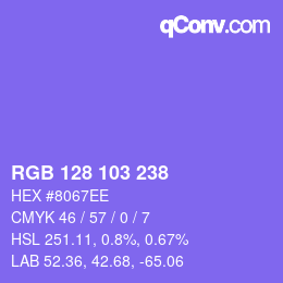 Color code: RGB 128 103 238 | qconv.com