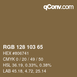 Color code: RGB 128 103 65 | qconv.com