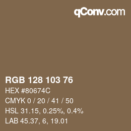 Farbcode: RGB 128 103 76 | qconv.com