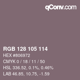Color code: RGB 128 105 114 | qconv.com