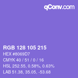 カラーコード: RGB 128 105 215 | qconv.com