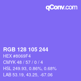 Color code: RGB 128 105 244 | qconv.com