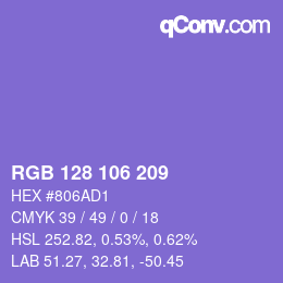 Color code: RGB 128 106 209 | qconv.com