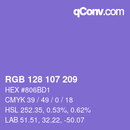 Color code: RGB 128 107 209 | qconv.com