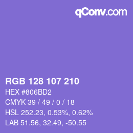 Color code: RGB 128 107 210 | qconv.com