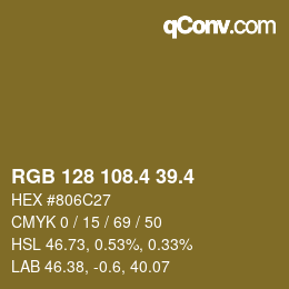 カラーコード: RGB 128 108.4 39.4 | qconv.com