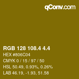 カラーコード: RGB 128 108.4 4.4 | qconv.com