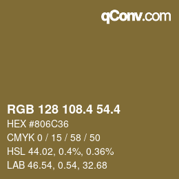 カラーコード: RGB 128 108.4 54.4 | qconv.com