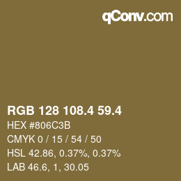 カラーコード: RGB 128 108.4 59.4 | qconv.com