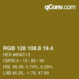 カラーコード: RGB 128 108.8 19.4 | qconv.com