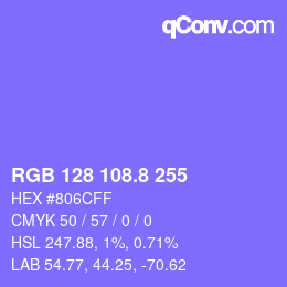 カラーコード: RGB 128 108.8 255 | qconv.com